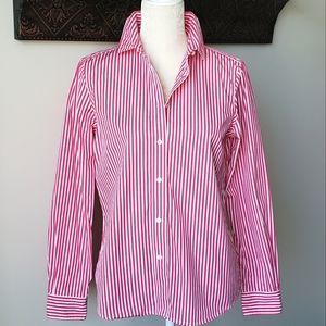 Lauren Ralph Lauren Barbie Core Pink and White Striped Button Shirt Size 10P